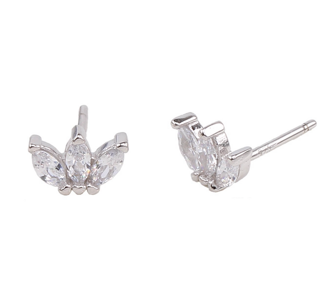 EVON EAR STUDS - SILVER