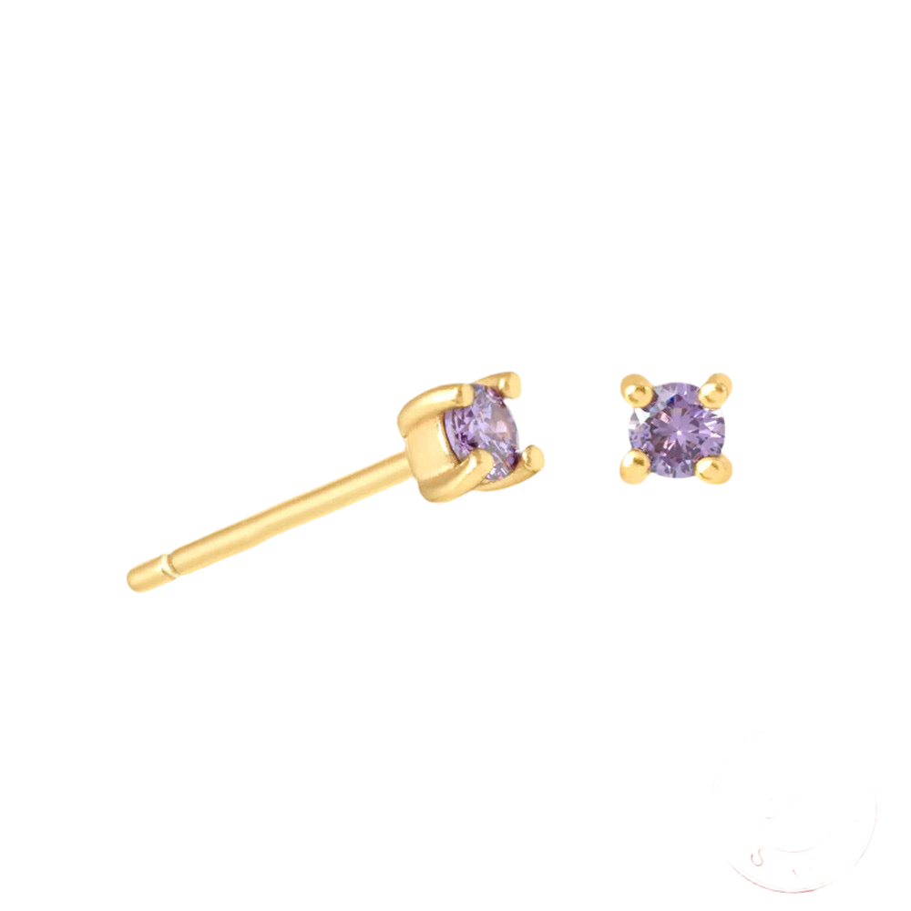 ANN BIRTHSTONE EAR STUDS - GOLD