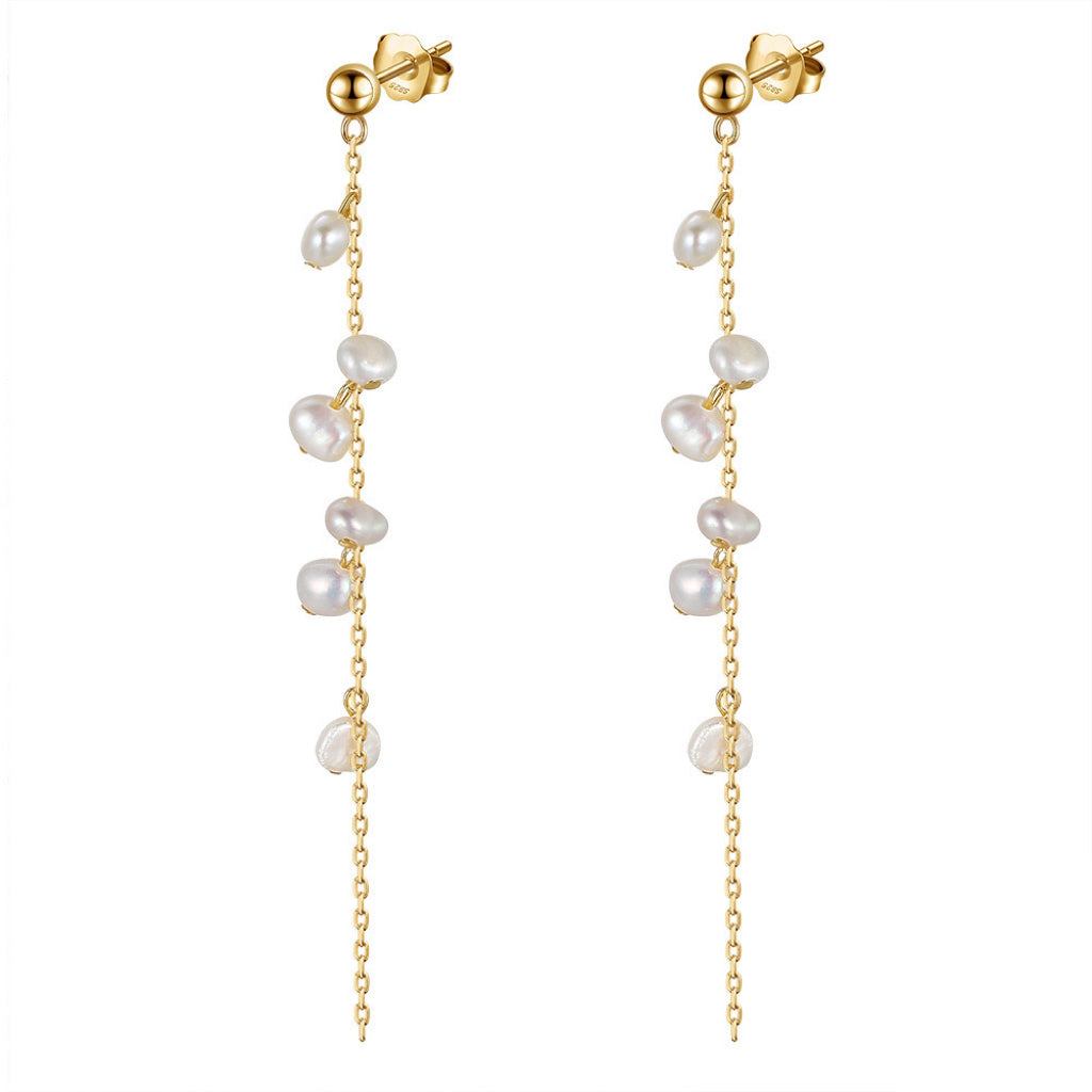 FLAVIA PEARL EARRINGS - GOLD