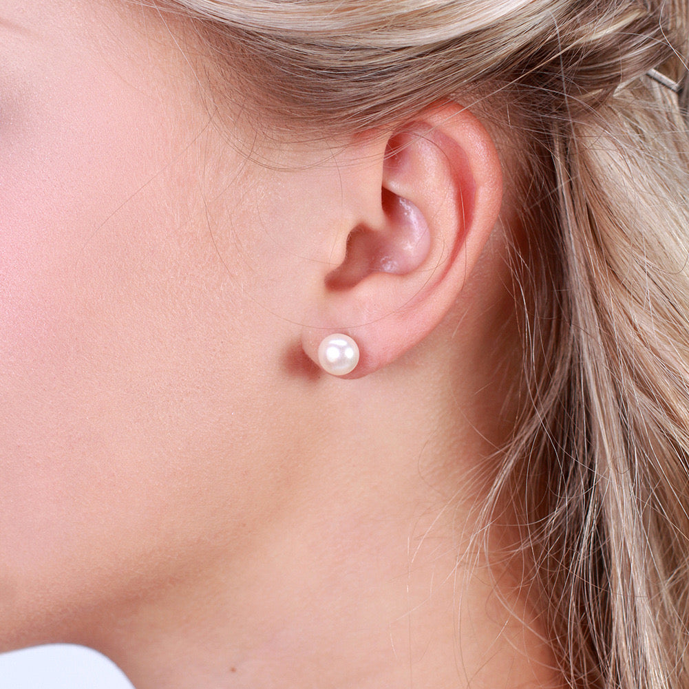 PIPE PEARL STUDS - GOLD