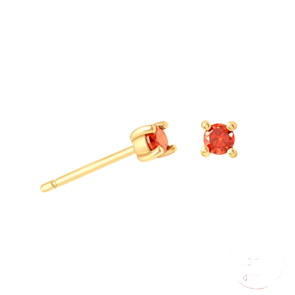 ANN BIRTHSTONE EAR STUDS - GOLD