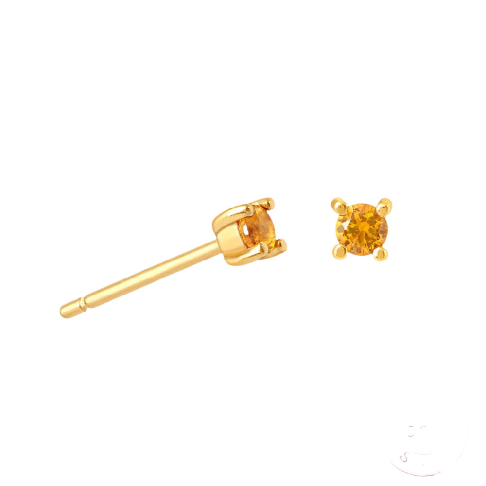 ANN BIRTHSTONE EAR STUDS - GOLD