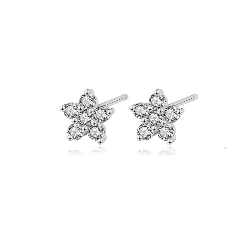 ELISE CRYSTAL EAR STUDS - SILVER