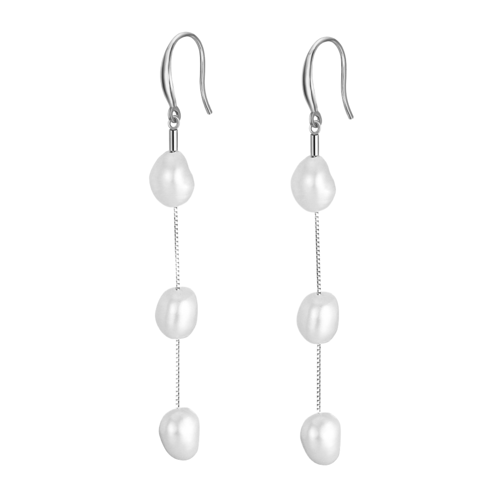 GIOVANNA PEARL EARRINGS - SILVER