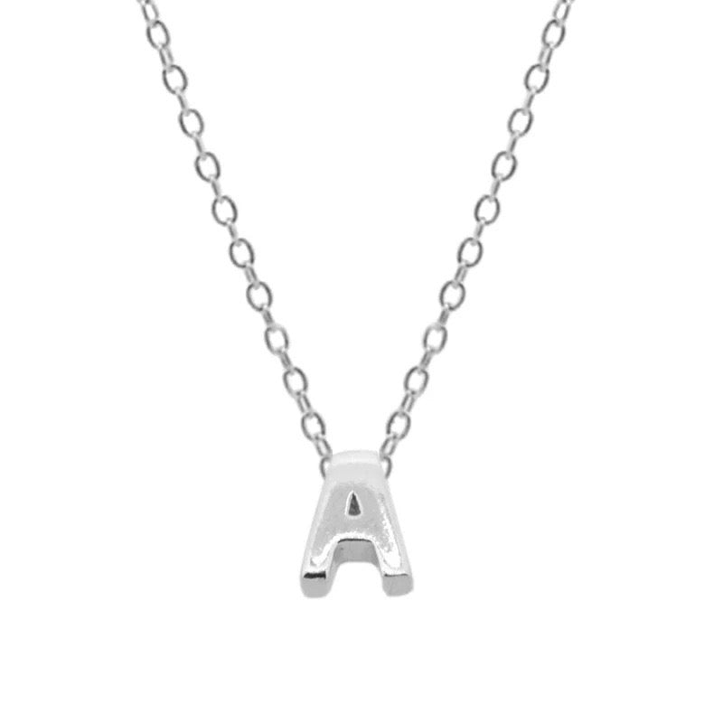 EDITH LETTER NECKLACE - SILVER