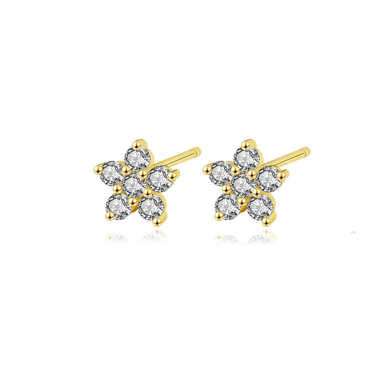 ELISE CRYSTAL EAR STUDS - GOLD