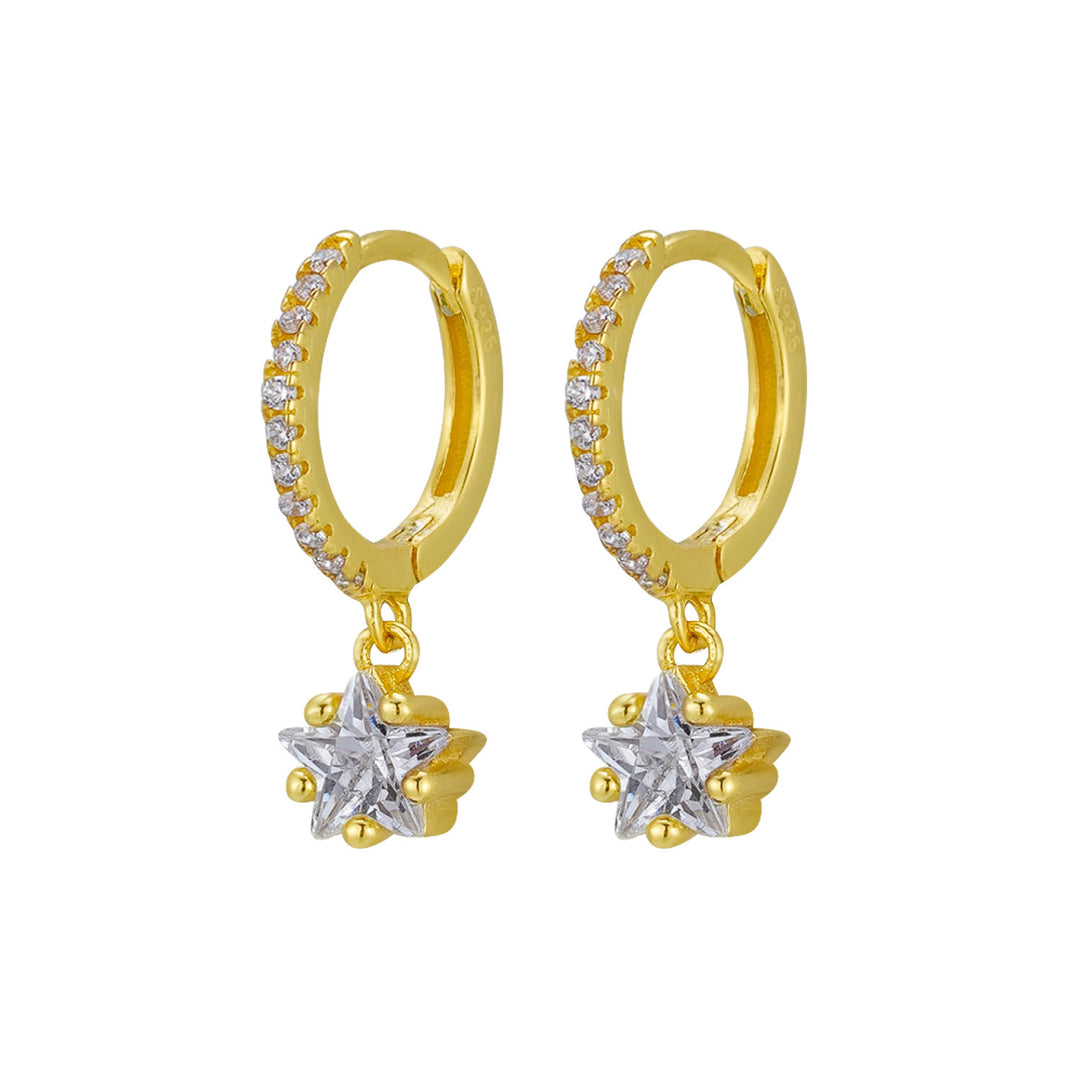 CORINE CRYSTAL SLEEPERS EARRINGS - GOLD