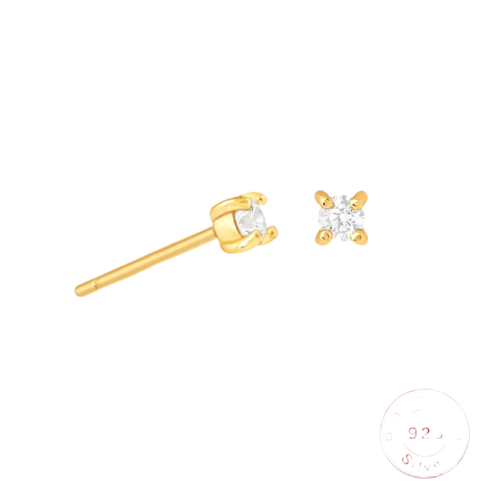 ANN BIRTHSTONE EAR STUDS - GOLD