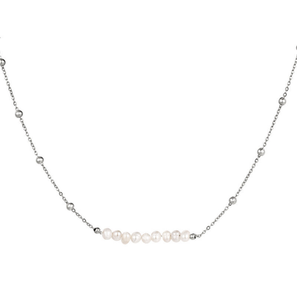 PHOEBE PEARL NECKLACE - SILVER