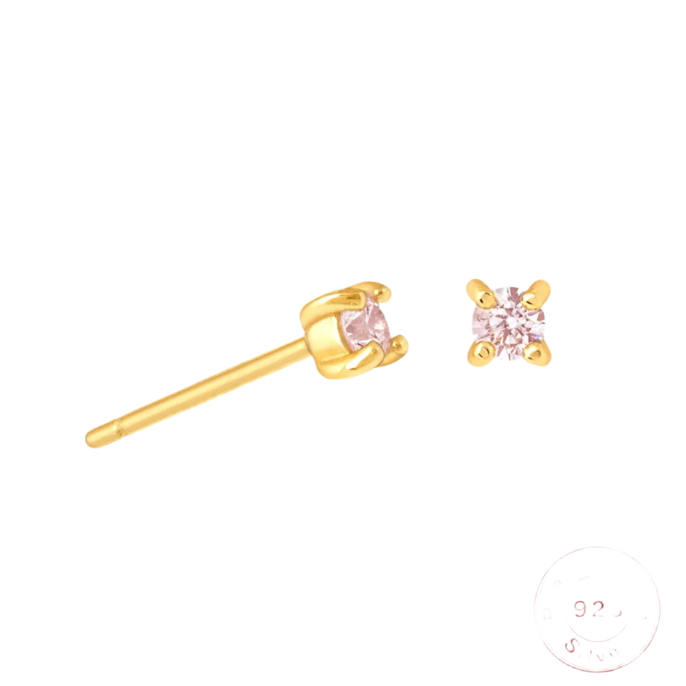 ANN BIRTHSTONE EAR STUDS - GOLD