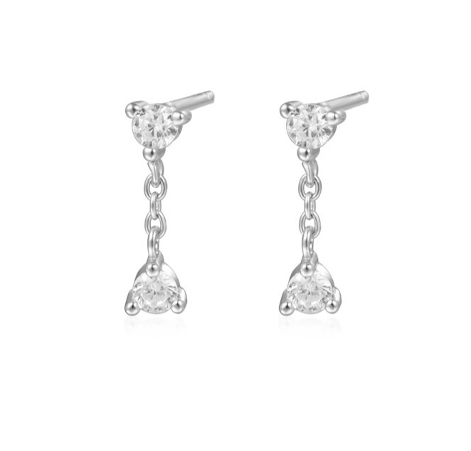 TIA EAR STUDS - SILVER