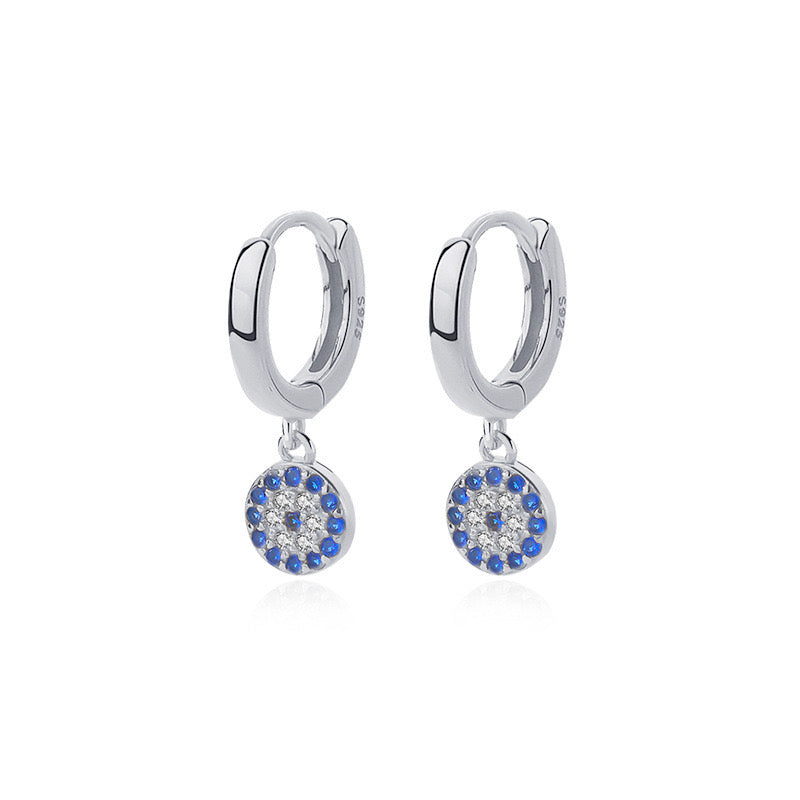 ELSA CRYSTAL SLEEPERS EARRINGS - SILVER