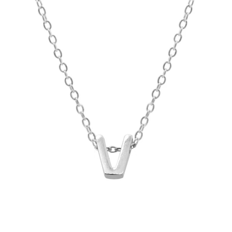 EDITH LETTER NECKLACE - SILVER