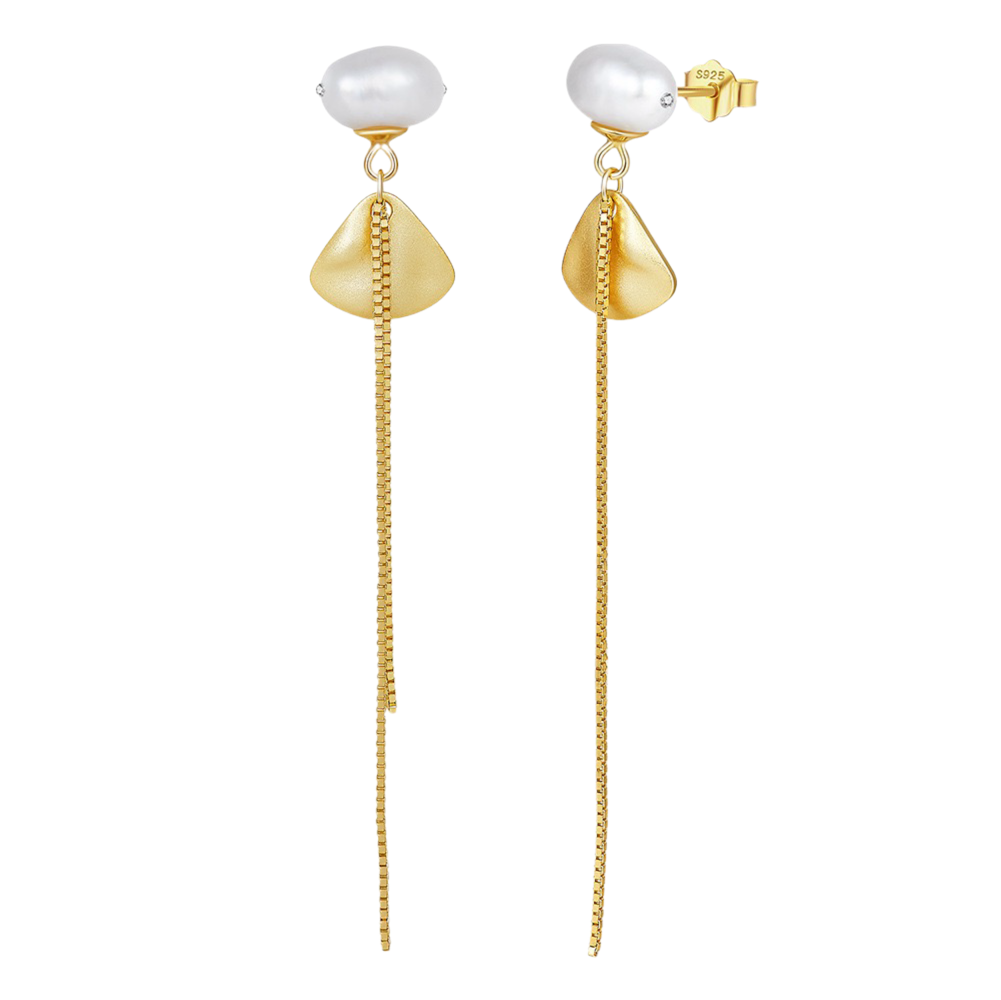 OCEANE PEARL EARRINGS - GOLD