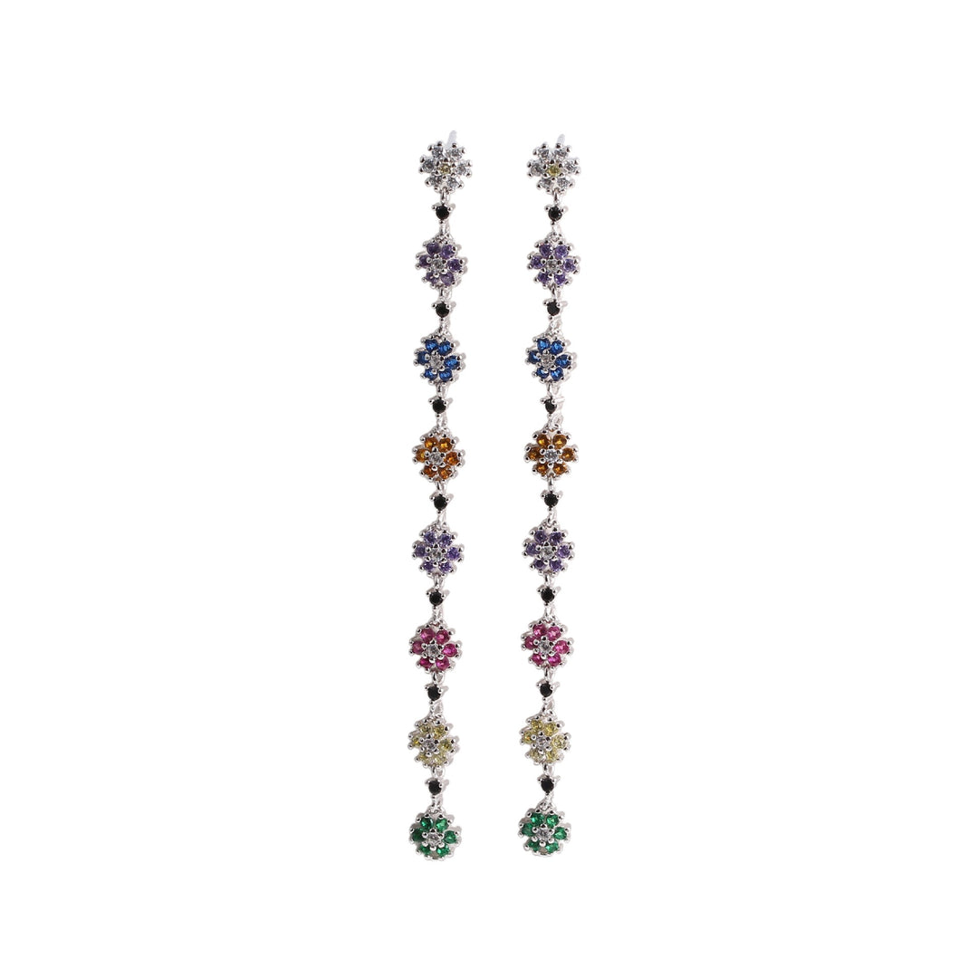 DINA CRYSTAL EARRINGS - SILVER