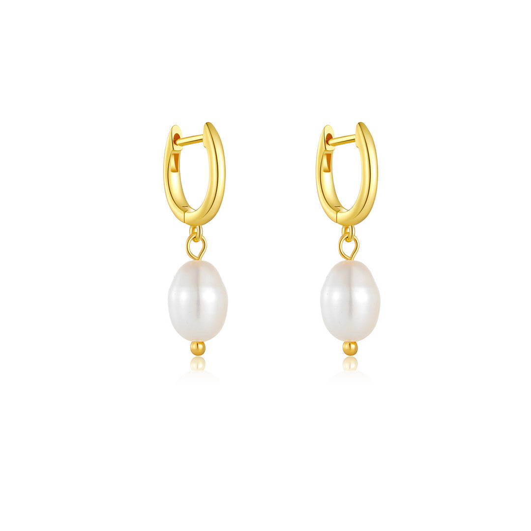 KALEA PEARL SLEEPERS EARRINGS - GOLD