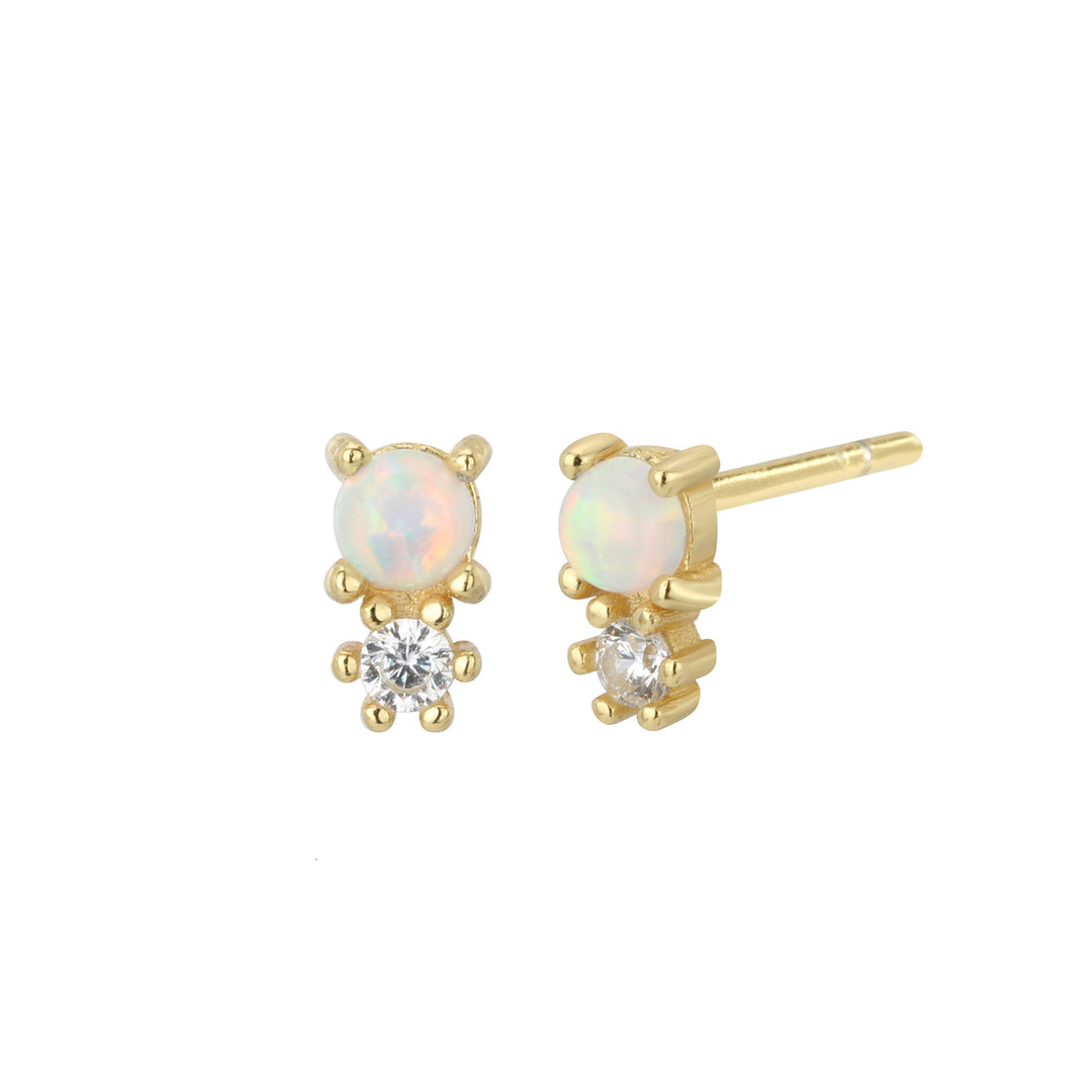 APRIL OPAL STUDS - GOLD