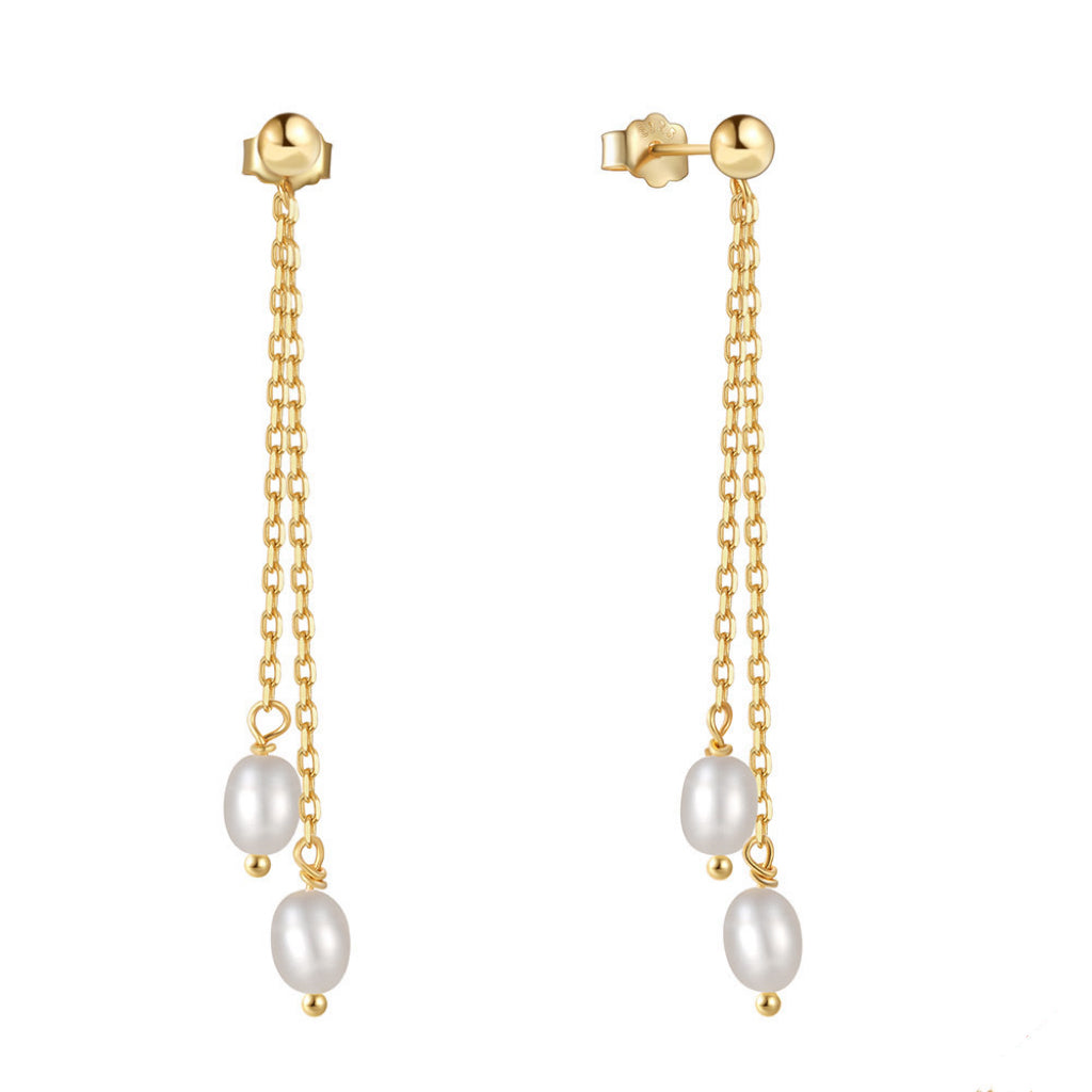 LANA PEARL EARRINGS - GOLD