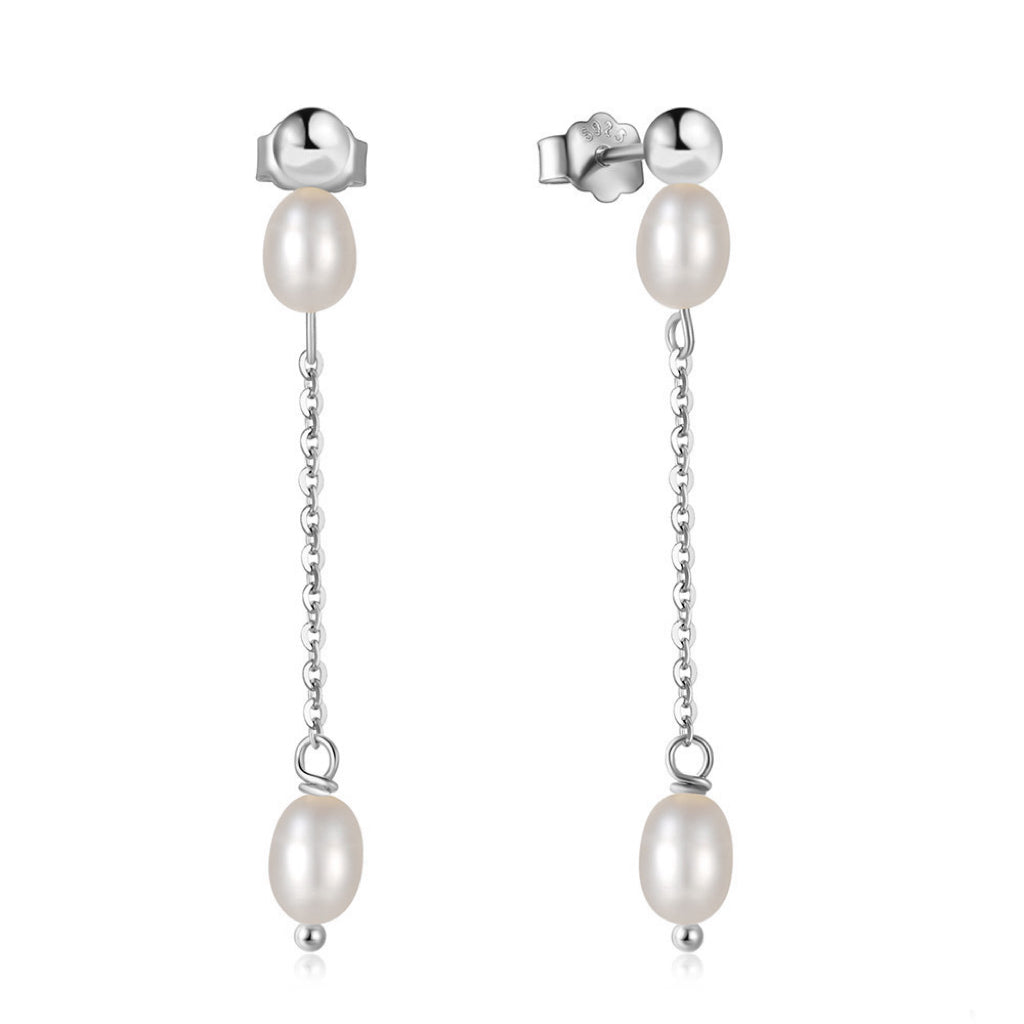 MILLIE PEARL EARRINGS - SILVER